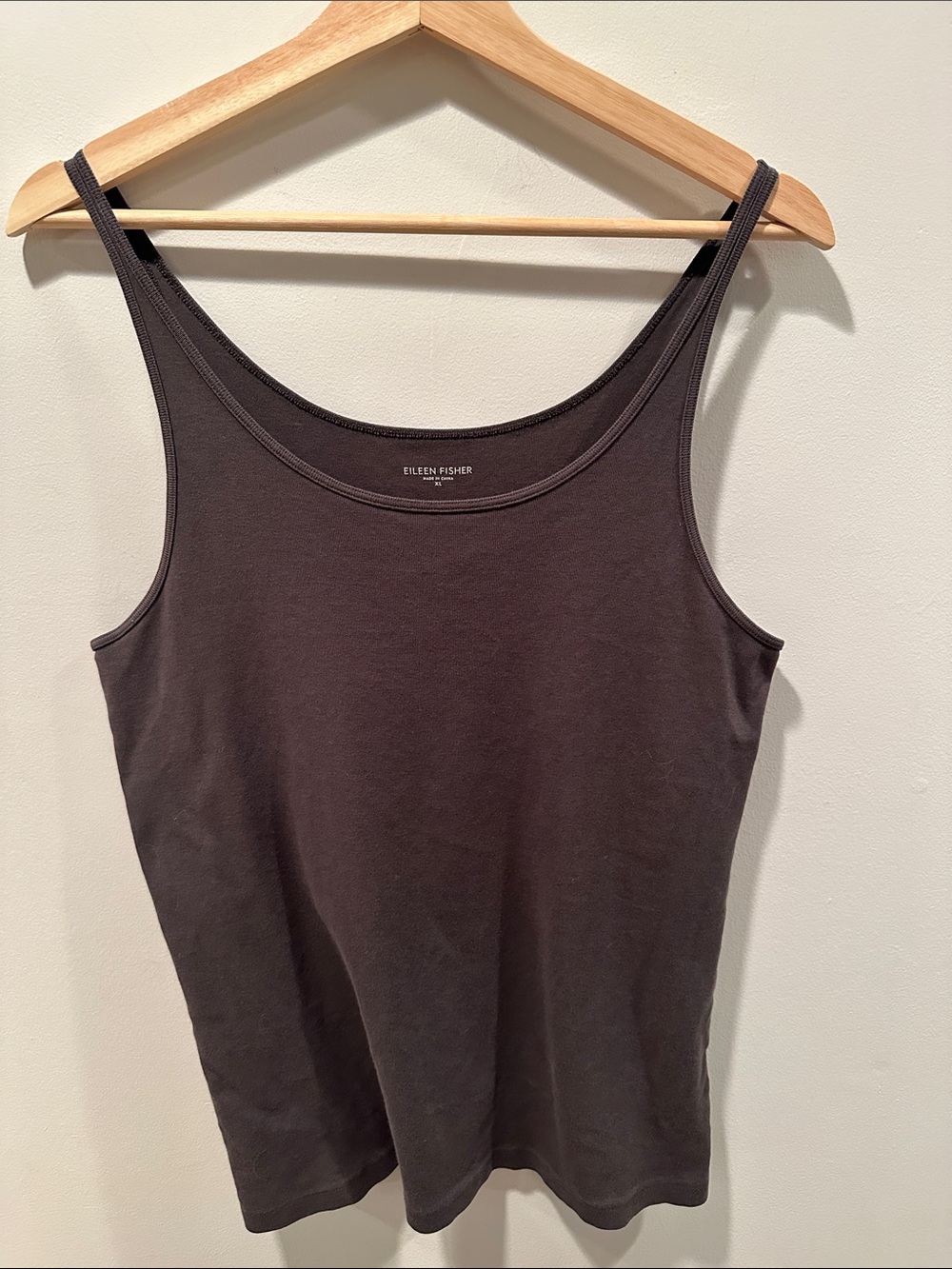Eileen Fisher Dark Gray Scoop Neck Tank